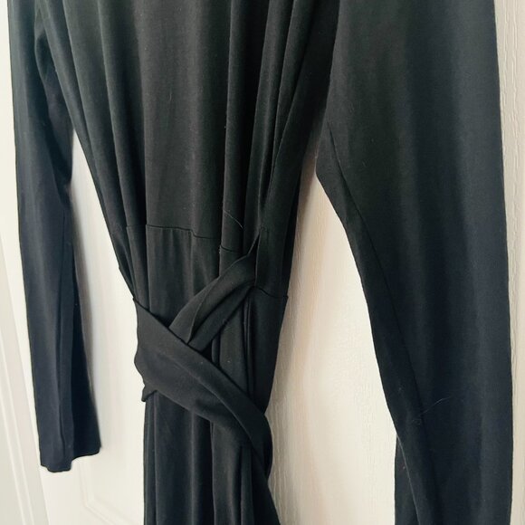 Banana Republic Classic Black Long Sleeve Rayon Wrap Dress - Picture 11 of 14